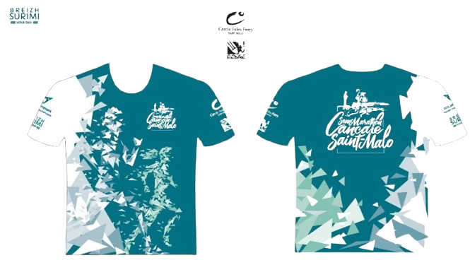T-shirt officiel Semi-Marathon Cancale Saint-Malo 2026 - Design Redge35